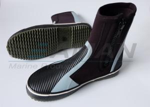China 5mm hi top zipper Neoprene wetsuit boots with anti - slip rubber sole factory