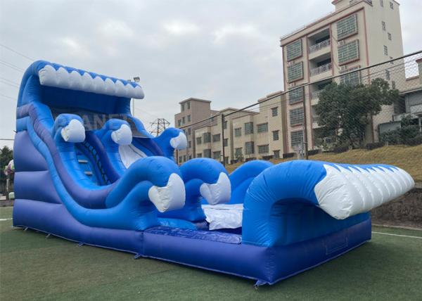 China Splash Inflatable 0.55mm PVC Water Slide With Swimming Pool factory