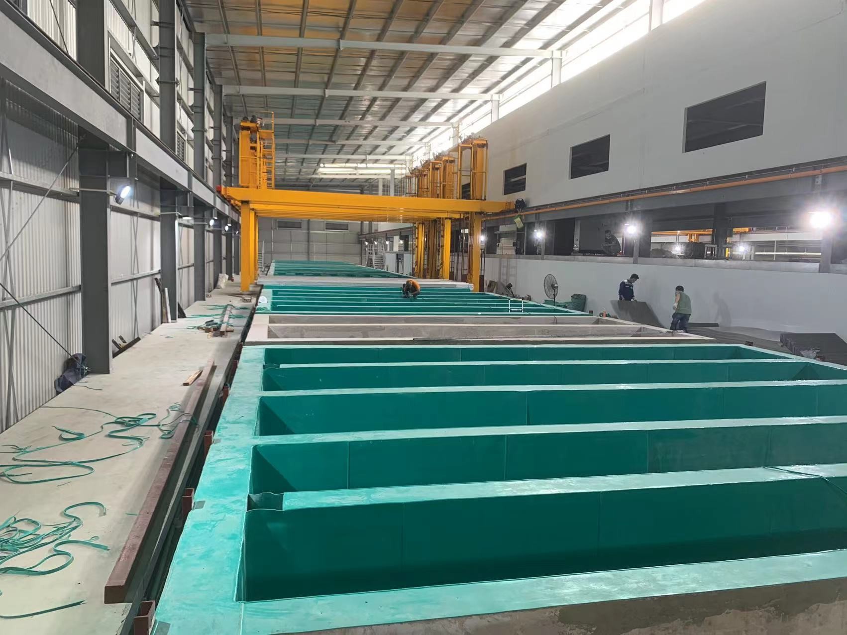 Horizontal Anodizing Line System Treatment Manual Racking Method
