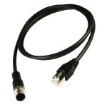 M12 To Rj45 Gigabit Industrial Ethernet Cable Cat5e Cat6 Black Color