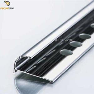 China Grade 304 Stainless Steel Tile Edge Trim 10mm X 2.5m Half Round Shape factory