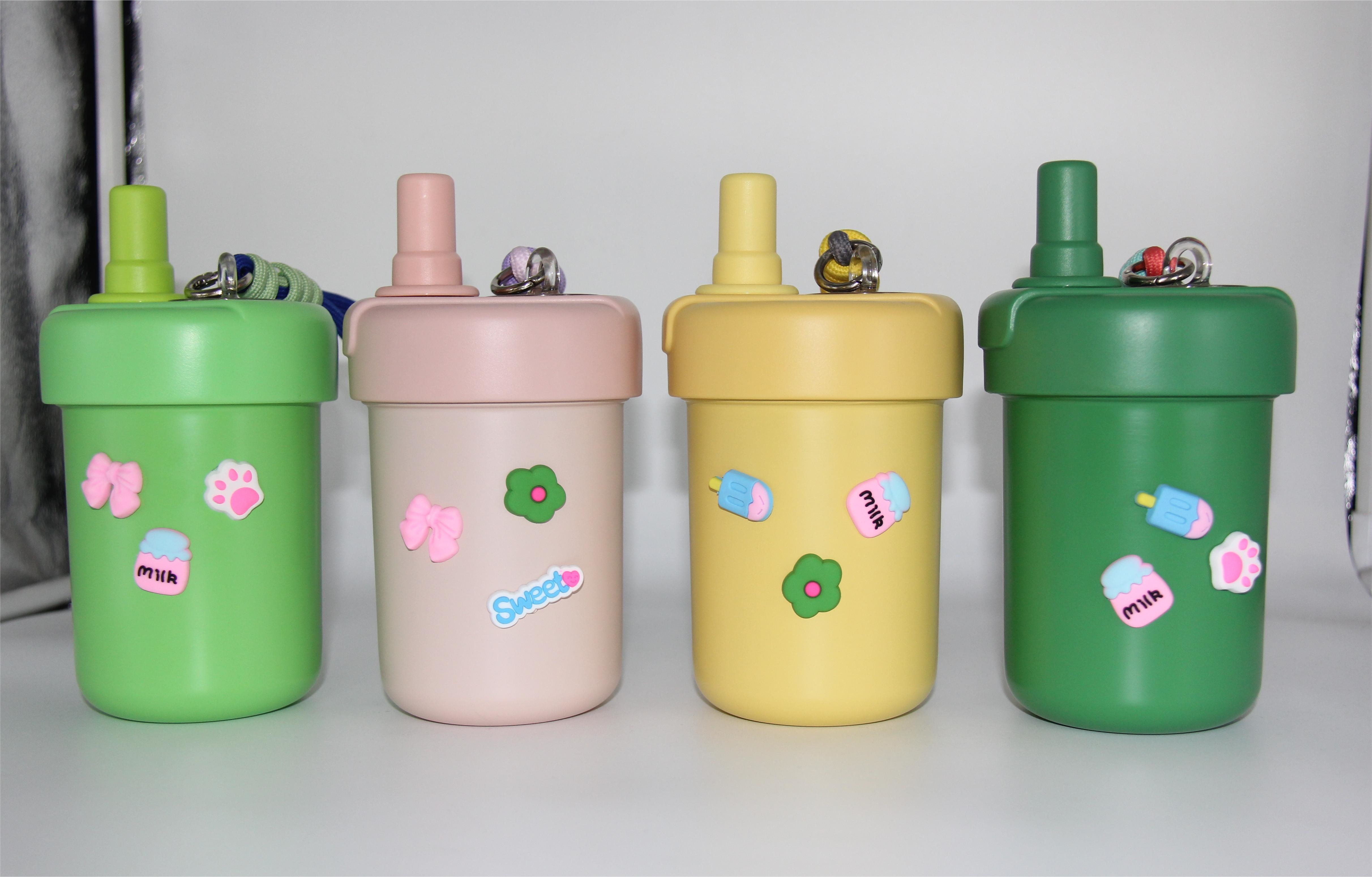 Press Button 400ml Double Wall Insulated Stainless Steel Water Bottle Vacuum Insulated Bottle