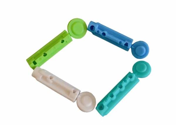 Automatic Lancing Device Twist Blood Lancet Orange White Tri Beveled Tip Sterile