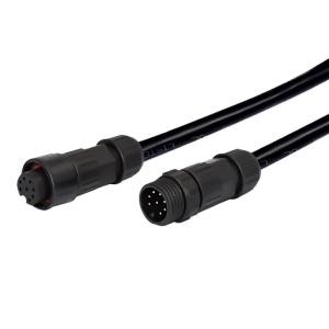 China Waterproof Plastic LED Light Cable Connector Overmolded With Male / Female Plug Socket factory