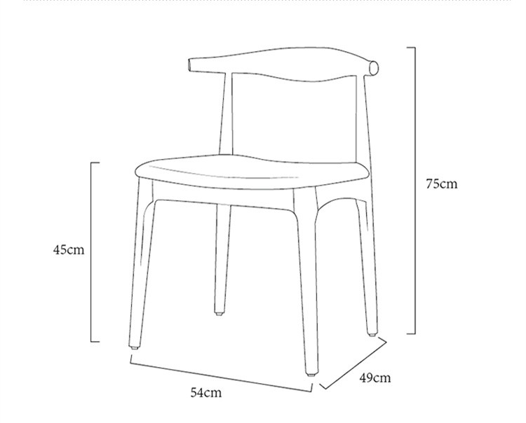 Modern PU Dining Chairs , Leather Metal Hans Wegner Dining Chair