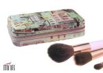 6 Piece Travel Makeup Brush Set With Plastic Handle , Synthetic Hair Makeup