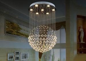 China Luxury Nordic Drop Stainless Steel Crystal Pendant Light For Hotel factory