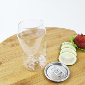 China 330ml Plastic Beverage Cans Cylindrical PET Containers Easy Pull Cover factory