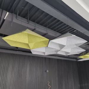 China Six Pointed Star Ceiling Panels Custom PET Ceiling Tiles Stylish Sustainable and Effective Sound Control Panels on sale