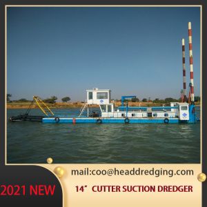 China Gold Cutter Suction Sand Dredging Boat 14 Inch With 1.4m Draft on sale