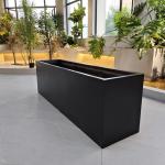 Matte Garden Fiberglass Flower Pots Black Color For Outside