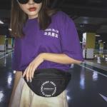 Hip hop cool Fanny pack a solid color retro women's trend crossbody bag with