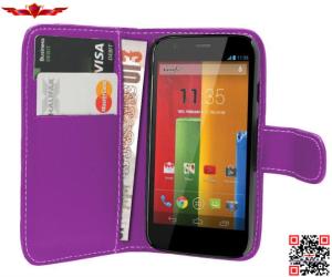 China High Quality Performance PU Flip Wallet Leather Cover Cases For MOTO G Multi Color factory