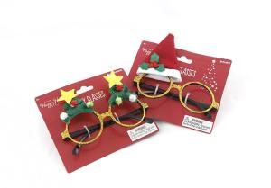 China Die Cutting Shape Craft Christmas Decorations Glitter Golden Plastic Glassess factory