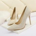 6999-3 Korean Fashion Pointed Toe Rhinestone High Heels Net Red Fairy Style