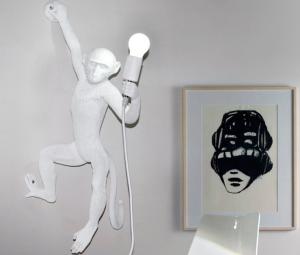 China Resin Material Monkey Shape 70*25cm Contemporary Wall Sconces For Hotel factory