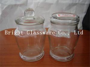 China Shaped glass candle jar with lid factory