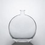 Custom Clear Flat 750ml Glass Bottle With Cork for Vodka Whiskey Gin Industrial
