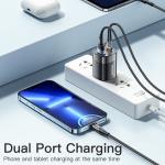 A+C Dual Port LED Digital Display GaN Wall Charger US Standard 33W