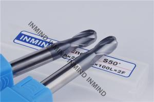 China 8 mm AOL 150 mm Black Surface Extra Long Carbide End Mills For Milling Quenching / Tempered Steel factory