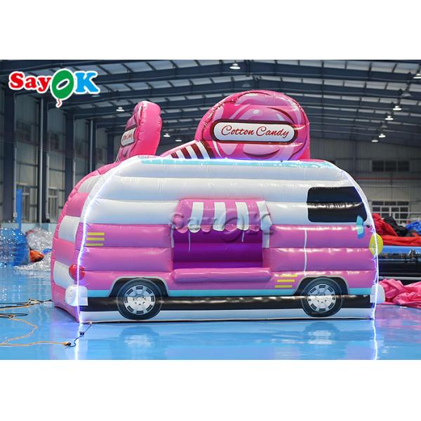 Inflatable Work Tent 4.5x3x3.8m Pink Car Shape Inflatable Air Tent Candy Food Floss Booth For Outdoor