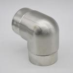 Pipe connector 90 degree, material SS304, finishing satin or mirror, for tube 50