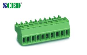 China Green Plastic Female Pluggable Terminal Blocks Connectors Pitch 3.81mm , 300V 8A factory