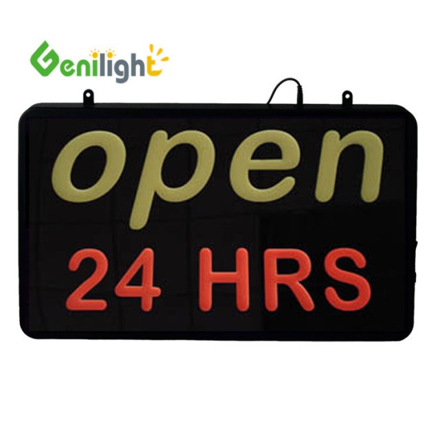 Animation Led Neon Open Sign with Hours Display Function Animation Front Board Acrylic