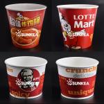32-170oz Custom Logo Round Fried Chicken Paper Bucket Fast Food Packaging Box