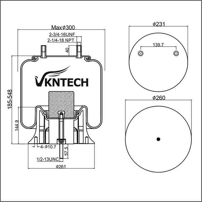 Vkntech Replace Saf Holland 90557332 Truck Air Springs W01-358-997 IATF16949 1K9974