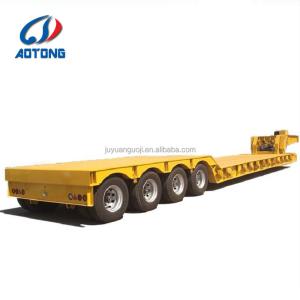 China Steel 4 Axle 60 Tons Draw Bar Hydraulic System Kit Parts Low Bed Semi Trailer Lowboy factory