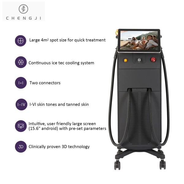 Android Diode Laser Hair Removal Machine 755 808 1064 Diode Laser Permanent Hair