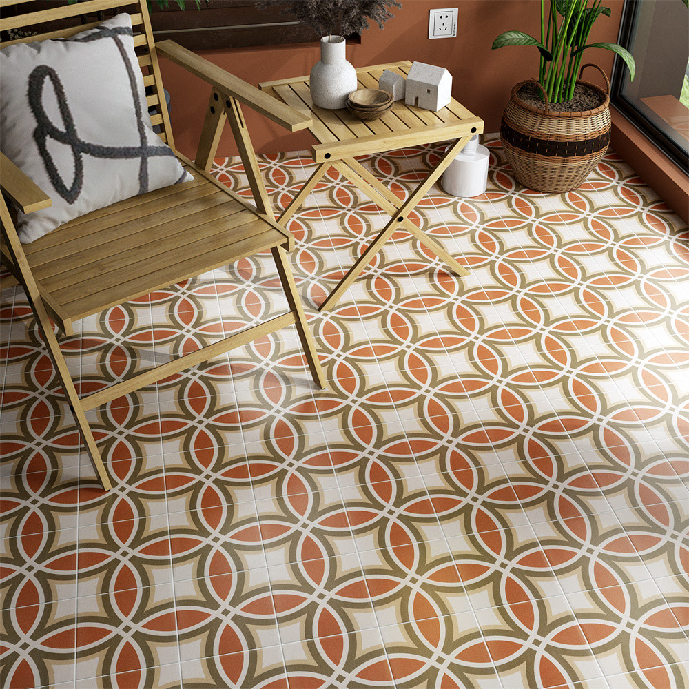 4 Styles Eco-Friendly 200x200mm Interior Wall And Floor Ceramic Rustic Tile For Restaurant And Living Room