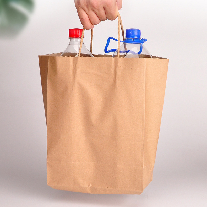Competitive Eco-Friendly Folding Brown Kraft Paper Shopping Bag with Customized Logo