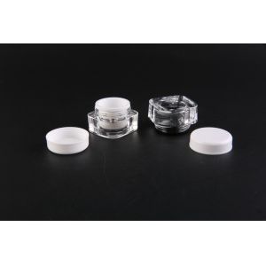 Square Acrylic Empty Plastic Jars With Lids 5ml Double - Wall