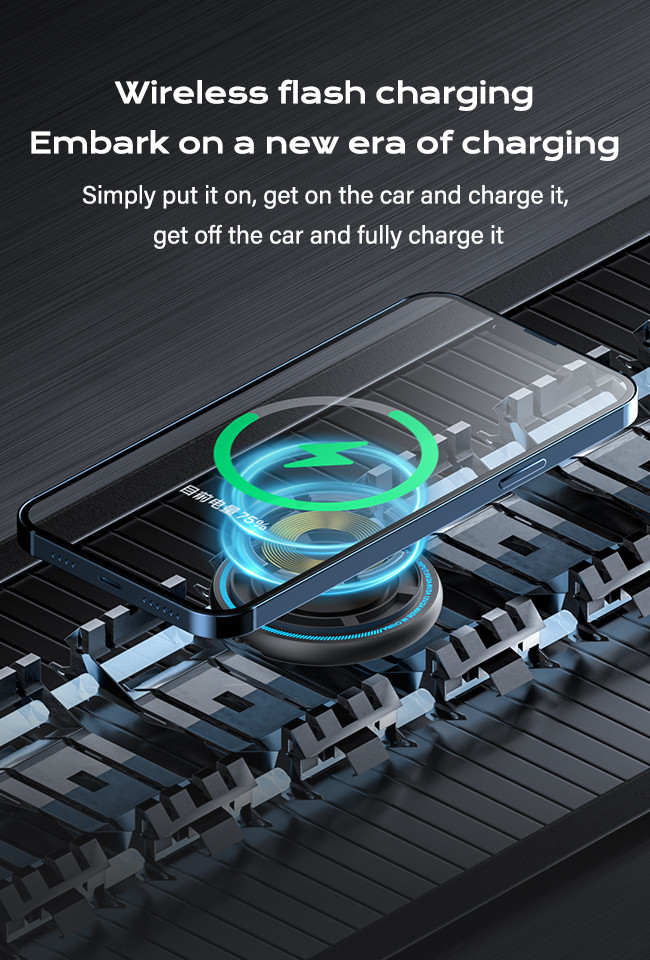 Sleek And Stylish Magsafe Wireless Charger Car Phone Holder With Strong Magnetic Suction And Customizable Running Light