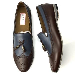 China Mens Leather Moccasins Shoes / Mens Casual Loafers Genuine Leather Upper factory