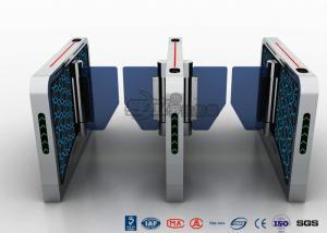 China 304# Stainless Steel Fastlane Speed Gate Turnstile Waist Height With Clear Barrier Panels factory