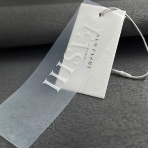 China Custom Logo Cotton Swing Tags Clothing Hang Tag White Matte For Debossed Jeans Size factory