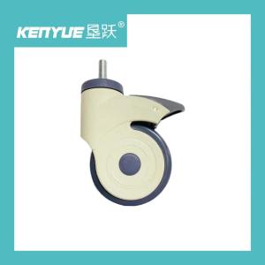 China 4 Inch Universal Wheel Hospital Medical Casters With Brake Creamy-White factory
