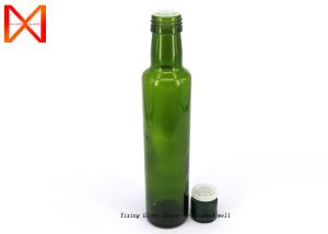China Wholesale 500ml Dark Green Round Olive Oil Glass Bottles with Aluminum Cap factory