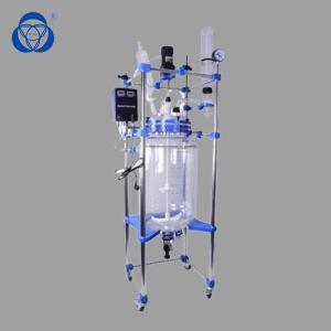 China 3 Way Cow Adapter Chemical Glass Reactor , Borosilicate Glass Reactor -0.098 Mpa factory