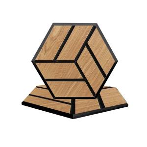 China Modern Design Wood Veneer Acoustic Hexagon Panels Soundproof And Sound-Absorbing Wall Panels For Hotel Insulation factory