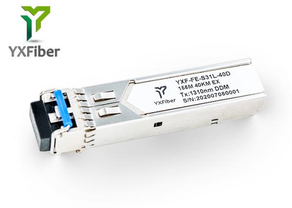 China MSA SFF-8472 DDM 1310nm 40km 155M SFP Optical Fiber Module factory