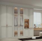 Modern Luxury French White Clothes Wardrobes With Dressing Table Custom Bedroom