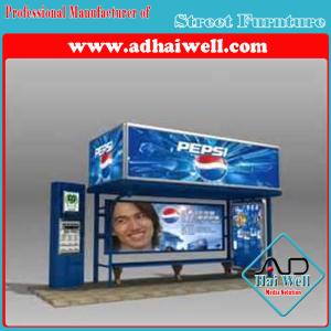 China Good Design of Bus Stop Shelter with Advertising Display factory