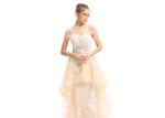 Ladies Shoulder - Straps High Low Prom Party Dress With Embroidery Decor