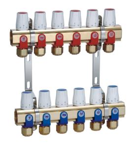 China Brass Underfloor Heating Manifold Standard ISO with Intelligentized control factory