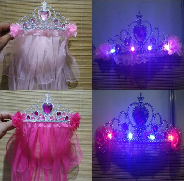 Children's crown veil garland, Korean bridal headdress, shawl wedding bridal hat
