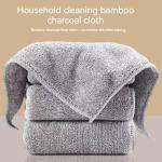 Rectangle Japanese-style Bamboo Charcoal Fiber Dishwashing Cloth Kitchen Oil